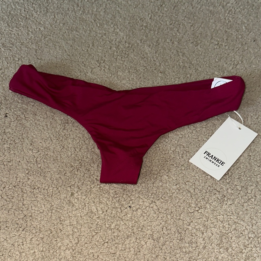 Frankie's Bikinis Maroon Bikini Bottom